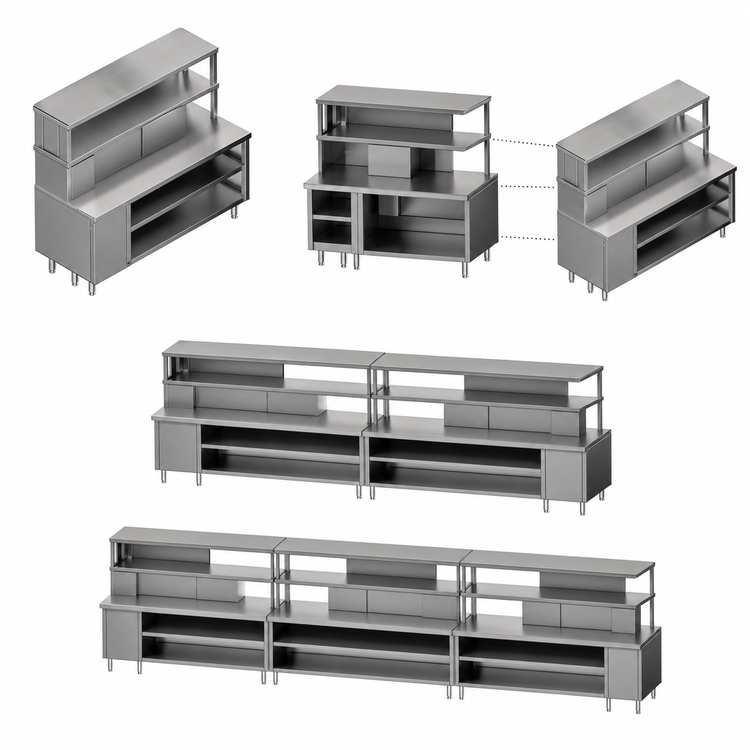 Product image #3 for Randell RCRBP-82.5 82.5-Inch Modular Chef Service Counter Right Section with Breaker Panel