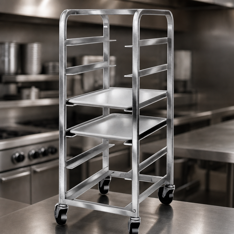 Product image #3 for Channel Manufacturing All-Welded Stainless Steel End-Load Platter Rack Cart, 6-Platter Capacity