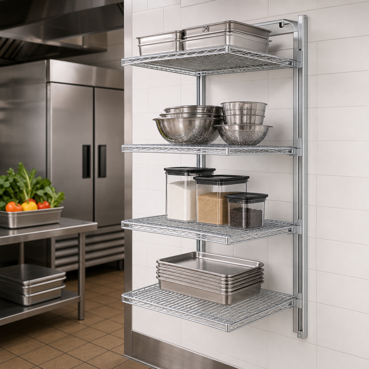 Product image #3 for EagleGard 4-Tier Wire Add-On Shelving Unit, 24" x 24" x 74"
