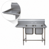 Thumbnail image #3 for Advance Tabco Regaline 94 Series 2-Compartment Sink with Left-Hand Drainboard, 20 x 28 Inch Bowls, 14 Gauge 304 Stainless Steel