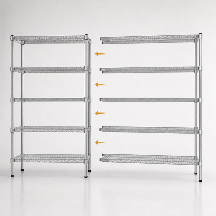 Product image #3 for Eagle Group Valu-Master 5-Tier Add-On Wire Shelving Unit, 48"W x 24"D x 86"H