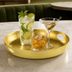 Thumbnail image #3 for American Metalcraft 16-Inch Round Hammered Aluminum Gold Beverage Tray