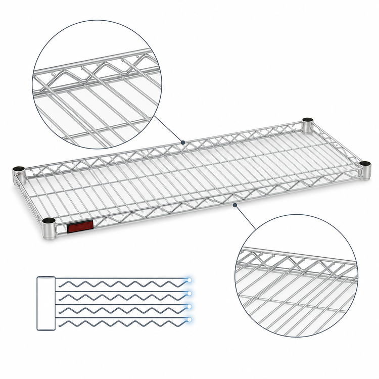 Product image #3 for QuadTruss Heavy-Duty 36 Inch x 18 Inch Stainless Steel Wire Shelf
