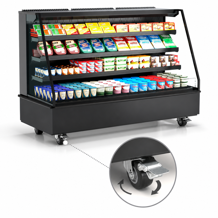 Product image #3 for Blend Refrigerated Self-Service End Cap Display Case, High Profile, 71-3/4 Inch Wide, Black