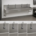 Thumbnail image #3 for Advance Tabco 19-18-96EFADA 4-Station Wall-Mounted Hand Wash Sink with Electronic Faucets, 5-Inch Bowl, 304 Stainless Steel, 96-Inch
