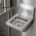 Thumbnail image #3 for BK Resources Space Saver Wall-Mounted Hand Wash Sink, 9 x 9 x 5-Inch Bowl, 304 Stainless Steel