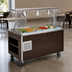 Thumbnail image #3 for Vollrath 2-Series Affordable Portable Refrigerated 4-Pan Cold Food Buffet Station with Walnut Woodgrain Wrapper, Open Storage Base, Lights, and Clear Acrylic Breath Guard