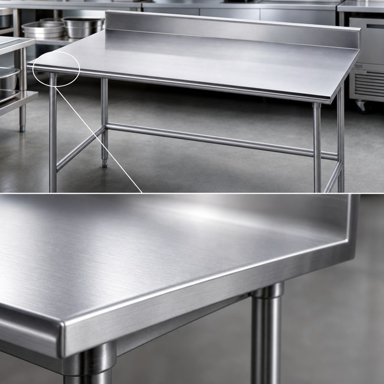 Product image #3 for Advance Tabco 60 Inch x 36 Inch 16 Gauge Stainless Steel Open Base Work Table with 5 Inch Backsplash