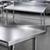 Thumbnail image #3 for Advance Tabco 60 Inch x 36 Inch 16 Gauge Stainless Steel Open Base Work Table with 5 Inch Backsplash
