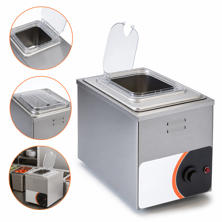 Product image #3 for Nemco 6145 Fractional Single-Well Wet Countertop Food Warmer, Stainless Steel, 120V