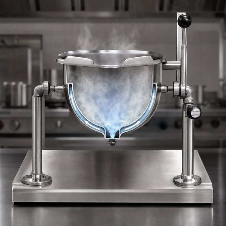 Product image #3 for Legion TAT-20 20 Quart Tabletop Tilting Direct Steam Kettle, 2/3 Jacket