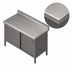 Thumbnail image #3 for John Boos Enclosed Base Stainless Steel Work Table with Sliding Doors, 72 x 30 Inches, 5-Inch Backsplash