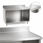 Thumbnail image #3 for Eagle Group Spec-Master OB24120SEM-BS 120-Inch Stainless Steel Work Table with Open-Front Cabinet Base, 4-1/2-Inch Backsplash and Marine Edge