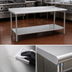 Thumbnail image #3 for Eagle Group BlendPort Budget Series 30 in. x 24 in. 430 Stainless Steel Work Table with 1-1/2 in. Rear Upturn and Adjustable Undershelf