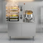 Thumbnail image #2 for Crown SCX-2-10 Two Compartment Full-Size Steam Coil Convection Steamer with 10 Gallon Kettle