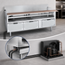Thumbnail image #3 for La Rosa 54-Inch Stainless Steel Two-Section Refrigerated Equipment Stand with 4 Drawers, Remote Refrigeration