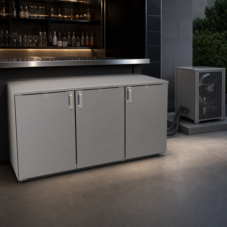 Product image #3 for Glastender One-Zone Remote Low-Profile Back Bar Cooler, 60-Inch Wide, 3-Section