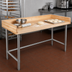 Thumbnail image #3 for John Boos Baker's Top Work Table with Northern Hard Rock Maple Top, Stainless Steel Base, and 4-Inch Coved Riser, 96 x 24 Inches