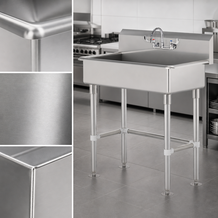 Product image #3 for 40-Inch Freestanding ADA-Compliant Stainless Steel Service Sink with Gooseneck Faucet