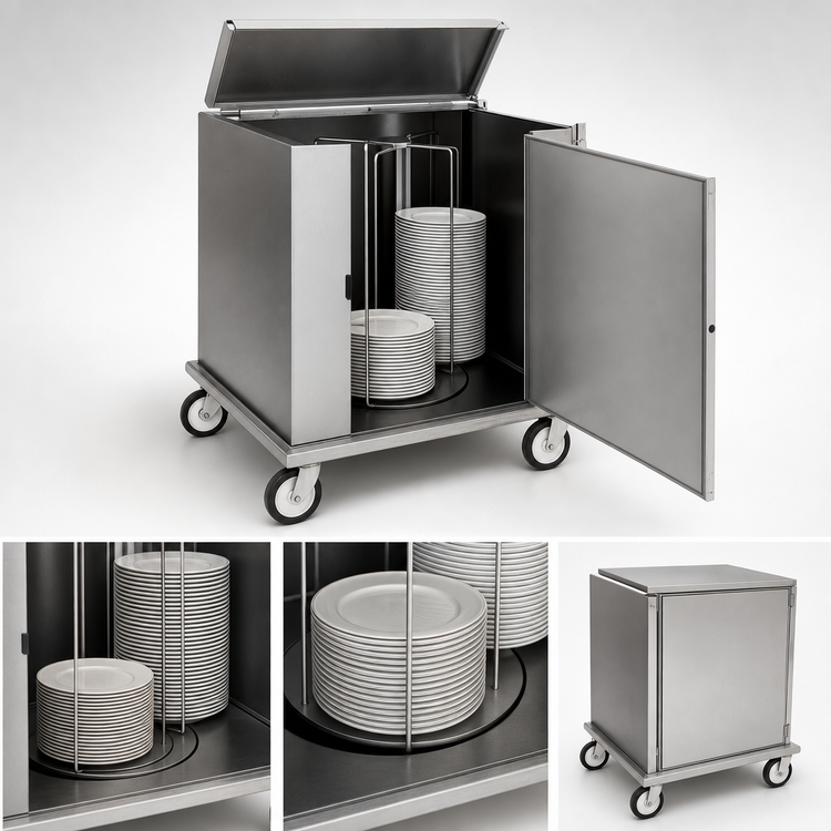 Product image #3 for Carter-Hoffmann CD252 Unheated Enclosed Rotary Dish Storage Cart for 252 11-Inch Plates