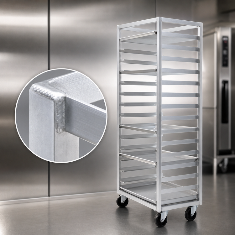 Product image #3 for Panco Mobile Side-Load Open-Sided Full-Height Oven Rack for 30 Full-Size Sheet Pans