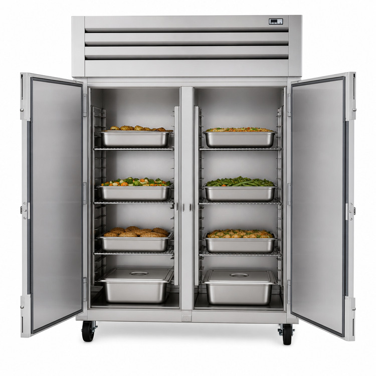 Product image #3 for True SPEC SERIES Two-Section Reach-In Heated Holding Cabinet, Solid Swing Doors, Stainless Steel