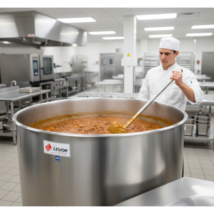 Product image #2 for Low-Rim LSI-100 100-Gallon Direct Steam Kettle with Full Jacket