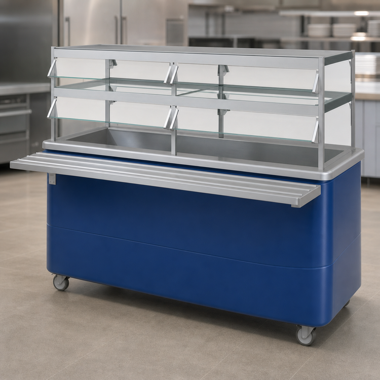Product image #3 for Dinex DXPR5CM Reflections 5-Pan Full-Size Refrigerated Mobile Cold Food Unit