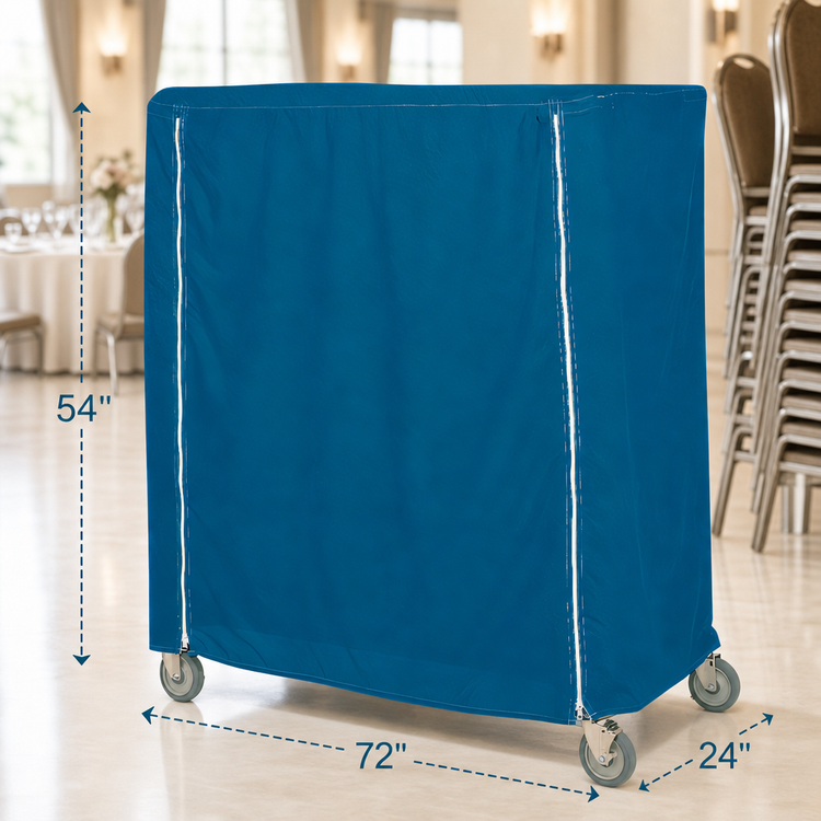 Product image #3 for Metro Mariner Blue Nylon Queen Mary/Banquet Cart Cover, 72 x 24 x 54 Inches