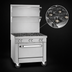 Thumbnail image #3 for Southbend Platinum 48-Inch Heavy Duty Gas Range with 8 Open Burners, Convection Oven, Right Cabinet and Step-Up Rear Burners