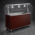 Thumbnail image #3 for Vollrath 2-Series Affordable Portable 46-Inch 3-Pan Non-Refrigerated Cold Food Station with Buffet Breath Guard, Cherry Woodgrain Solid Base
