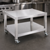 Thumbnail image #3 for Garland 48-Inch Heavy-Duty Stainless Steel Counter Equipment Stand with Open Base Shelf and Front-Locking Casters