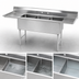 Thumbnail image #3 for Advance Tabco 3-Compartment Fabricated Stainless Steel Sink with Left and Right Drainboards, 84-Inch