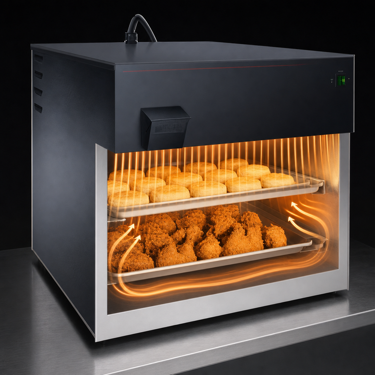 Product image #3 for Hatco Flav-R-Savor 2-Tier Countertop Heated Air Curtain Hot Food Display Cabinet
