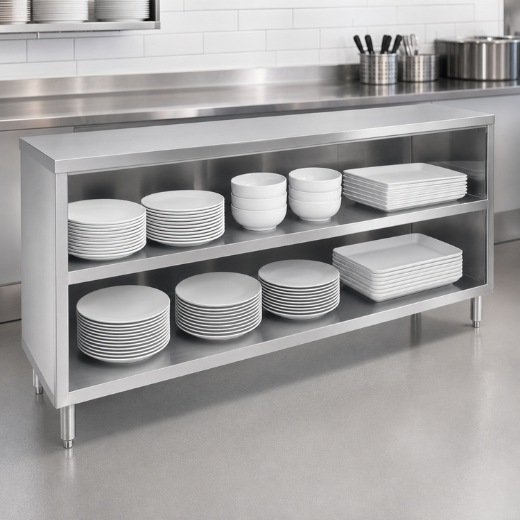 Product image #3 for John Boos 132-Inch Open Front Stainless Steel Dish Cabinet