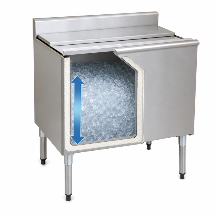 Product image #3 for Eagle Group 1800 Series 48-Inch Underbar Ice Chest with 16-Inch Deep Bin and Sealed-In 7-Circuit Cold Plate