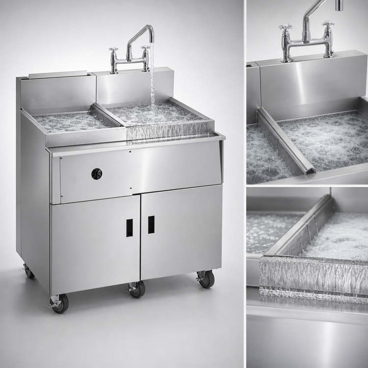 Product image #3 for Imperial 16-Gallon Single Tank Stainless Steel Pasta Rinse Station