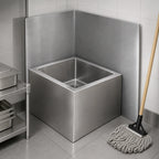 Thumbnail image #3 for John Boos MSWC2016-27LR Stainless Steel Mop Sink Wainscoting Wall Guard, Rear/Left/Right, 20 x 16 Bowl