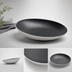 Thumbnail image #3 for American Metalcraft 104 oz. Angled Melamine Serving Bowl, 16-Inch Round, White with Black Speckles