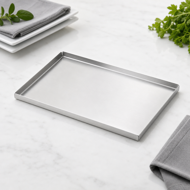Product image #3 for American Metalcraft Rectangular Stainless Steel Satin Finish Serving Tray, 10 x 4-1/2 Inches
