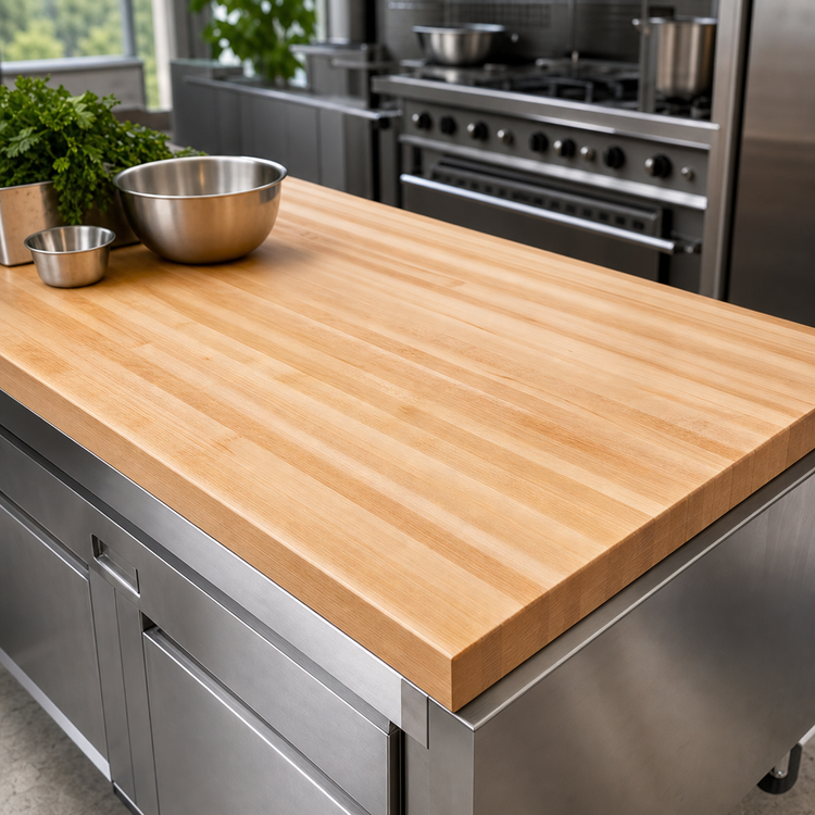 Product image #3 for John Boos Boos Block 96-Inch x 25-Inch x 1-1/2-Inch Northern Hard Rock Maple Edge Grain Kitchen Countertop