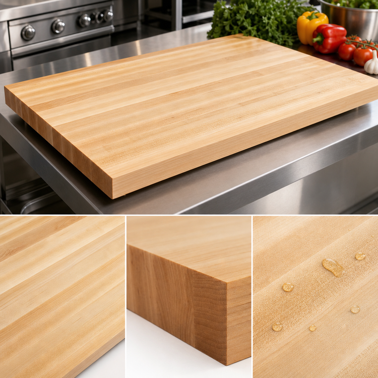 Product image #3 for John Boos Boos Block Edge Grain Northern Hard Rock Maple Kitchen Countertop, 36 x 32 x 1-1/2 Inch, Varnique Finish