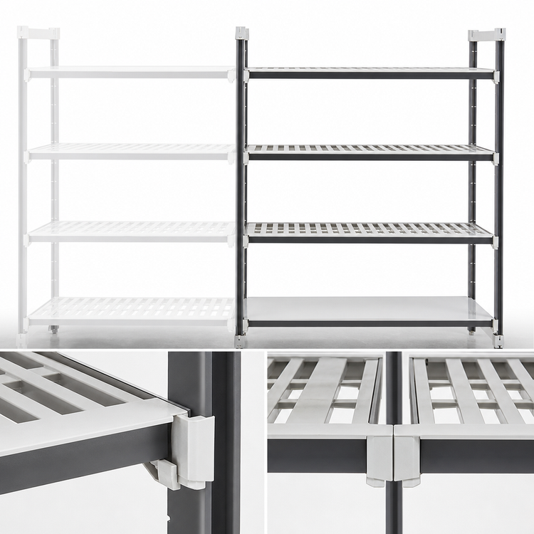 Product image #3 for Cambro Camshelving Elements XTRA 24-Inch Deep x 60-Inch Wide x 72-Inch High 4-Tier Stationary Add-On Shelving Unit