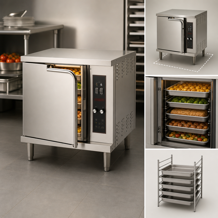 Product image #3 for Wells OC1 Half-Size Electric Commercial Convection Oven, 5-Pan Capacity, Stainless Steel, Floor Model