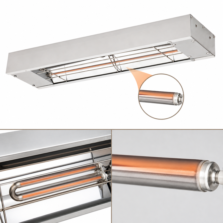 Product image #3 for Winco 24-Inch Electric Unlighted Strip Heater with Aluminum Body and Undermount Brackets
