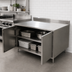 Thumbnail image #3 for BK Resources Enclosed Stainless Steel Work Table with Cabinet Base and Hinged Doors, 48 x 30 Inches