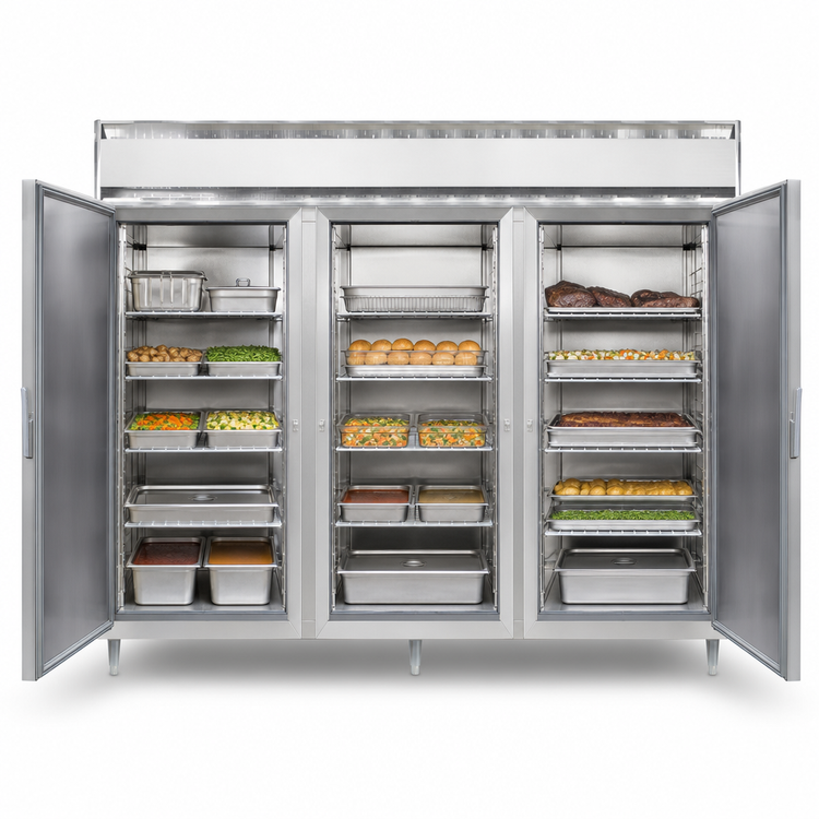 Product image #3 for Continental Refrigerator DL3WE-SS Designer Line Three-Section Extra Wide Heated Holding Cabinet
