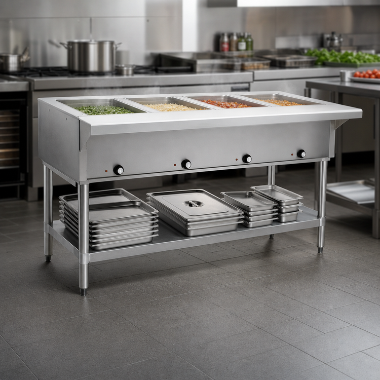 Product image #3 for Eagle Group 4-Well Electric Hot Food Table, Open Base, Stainless Steel, 63-1/2 in., 208V