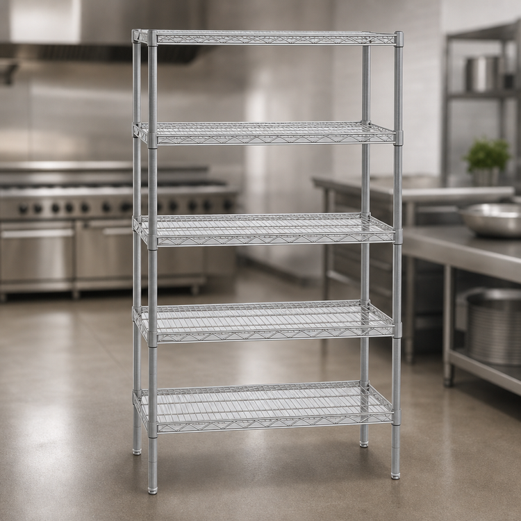 Product image #3 for Valu-Master 5-Tier Wire Starter Shelving Unit, 36 x 21 x 86 Inches, Pewter Gray Epoxy
