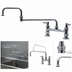 Thumbnail image #3 for T&S Brass B-0247 Deck-Mount Swivel Pantry Mixing Faucet with 12-Inch Double-Joint Swing Nozzle, 8-Inch Centers